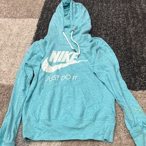 Nike Aqua Hoodie with White Logo